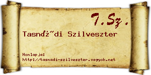 Tasnádi Szilveszter névjegykártya
